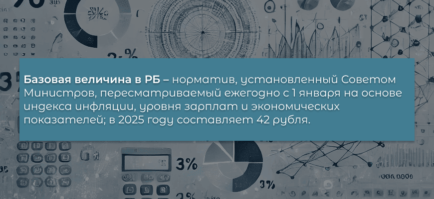 Размер базовой величины в РБ на сейчас